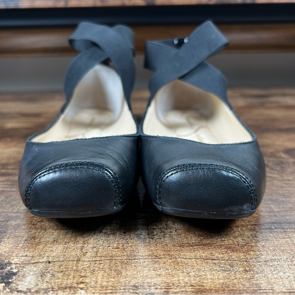 Jessica Simpson Ballet Flat Leather Shoes Stretch Ankle Strap Mandalaye Womens 7 - Picture 2 of 10